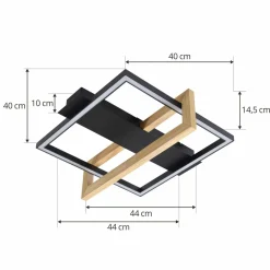 Lindby LED plafonnier Holamu, 40 cm, bois| Plafonniers Led|Plafonniers