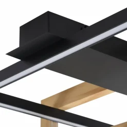Lindby LED plafonnier Holamu, 40 cm, bois| Plafonniers Led|Plafonniers