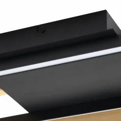 Lindby LED plafonnier Holamu, 80 cm, bois| Plafonniers Led|Plafonniers