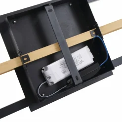 Lindby LED plafonnier Holamu, 80 cm, bois| Plafonniers Led|Plafonniers