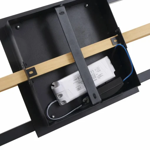 Lindby LED plafonnier Holamu, 80 cm, bois| Plafonniers Led|Plafonniers