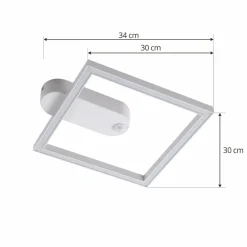 Lindby LED plafonnier Yulla, blanc, détecteur de mouvement| Plafonniers Led|Plafonniers