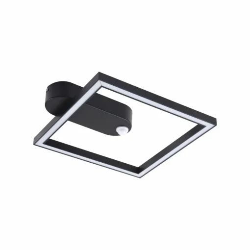 Lindby LED plafonnier Yulla, noir, détecteur de mouvement| Plafonniers Led|Plafonniers
