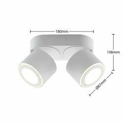 Lindby Lowie spot LED, à 2 lampes, blanc| Luminaires Led D'Intérieur