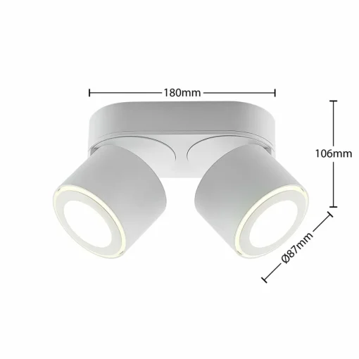 Lindby Lowie spot LED, à 2 lampes, blanc| Luminaires Led D'Intérieur
