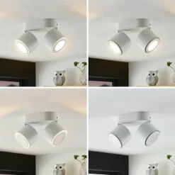 Lindby Lowie spot LED, à 2 lampes, blanc| Luminaires Led D'Intérieur