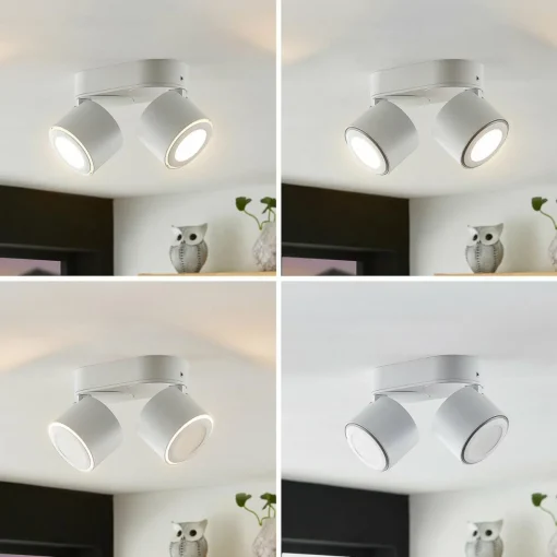 Lindby Lowie spot LED, à 2 lampes, blanc| Luminaires Led D'Intérieur