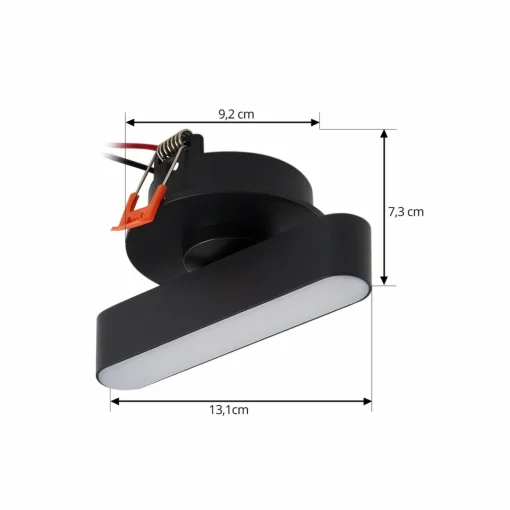 Lindby luminaire encastrable LED Eldrin, noir, réglette lumineuse LED,13,1cm| Plafonniers Led|Plafonniers