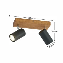 Lindby Maniva spot pour plafond, à 2 lampes, noir| Spots Et Projecteurs Led|Spots