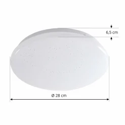 Lindby Plafonnier LED Emeryn, 4.000 K, blanc, Ø 28 cm| Plafonniers Led|Plafonniers