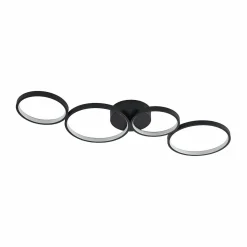 Lindby Plafonnier LED Evengeline, noir, aluminium, 88 cm| Plafonniers Led|Plafonniers