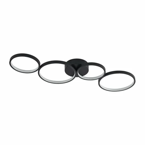 Lindby Plafonnier LED Evengeline, noir, aluminium, 88 cm| Plafonniers Led|Plafonniers