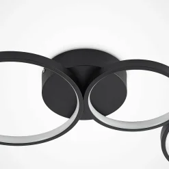Lindby Plafonnier LED Evengeline, noir, aluminium, 88 cm| Plafonniers Led|Plafonniers
