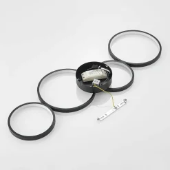 Lindby Plafonnier LED Evengeline, noir, aluminium, 88 cm| Plafonniers Led|Plafonniers