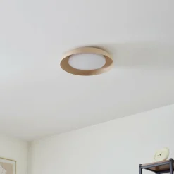 Lindby Plafonnier LED Florie, beige, PC, Ø 40 cm| Plafonniers Led|Plafonniers