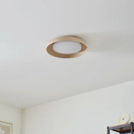 Lindby Plafonnier LED Florie, beige, PC, Ø 40 cm| Plafonniers Led|Plafonniers