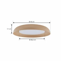 Lindby Plafonnier LED Florie, beige, PC, Ø 40 cm| Plafonniers Led|Plafonniers