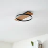Lindby Plafonnier LED Galad, noir, bois, 30 cm, intensité variable| Plafonniers Led|Plafonniers
