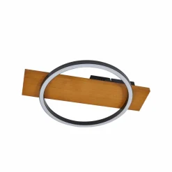 Lindby Plafonnier LED Galad, noir, bois, 30 cm, intensité variable| Plafonniers Led|Plafonniers