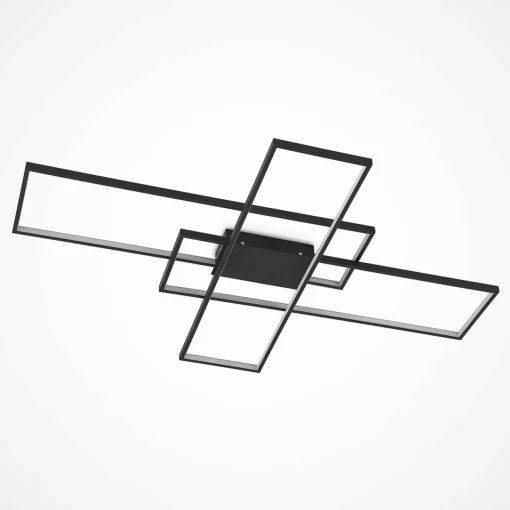 Lindby Plafonnier LED Tetson, noir, métal, intensité variable| Plafonniers Led|Plafonniers