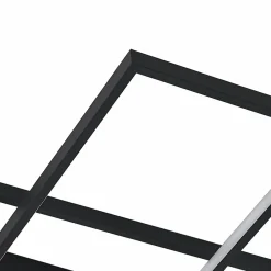 Lindby Plafonnier LED Tetson, noir, métal, intensité variable| Plafonniers Led|Plafonniers