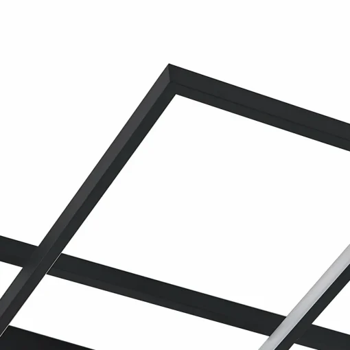 Lindby Plafonnier LED Tetson, noir, métal, intensité variable| Plafonniers Led|Plafonniers