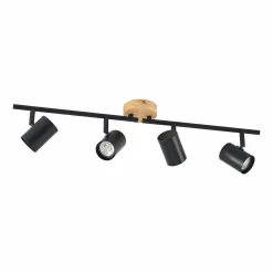 Lindby plafonnier Xiomara, 4 lampes, longueur 68 cm, bois| Luminaires Led D'Intérieur