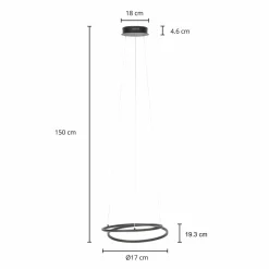 Lindby Raycho Suspension LED, avec variateur, noir| Suspensions Led|Suspensions