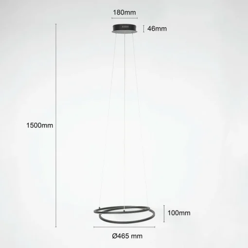 Lindby Raycho Suspension LED, avec variateur, noir| Suspensions Led|Suspensions