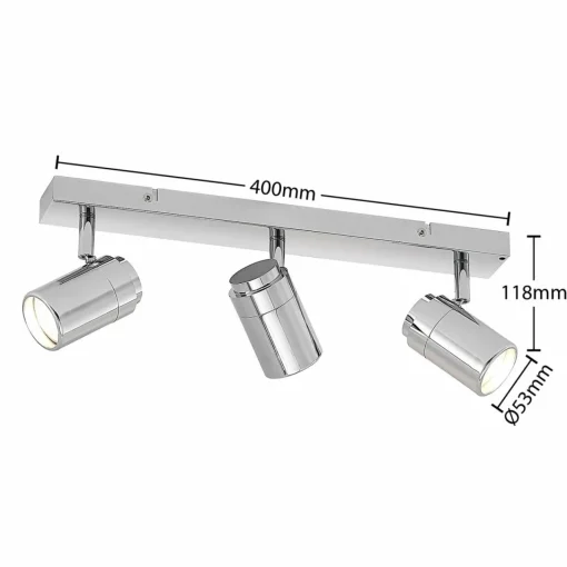 Lindby Remilan plafonnier avec spots, chromé, long| Spots Et Projecteurs Led|Spots
