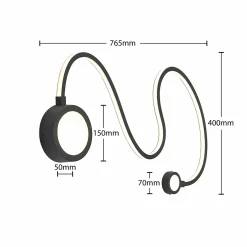Lindby Rion applique LED, noire| Appliques Murales Led|Appliques Murales