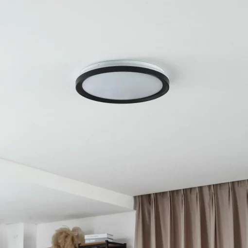 Lindby Smart Plafonnier LED Ardena, RGBIC, hauteur 8,5cm, Tuya| Plafonniers Led|Plafonniers
