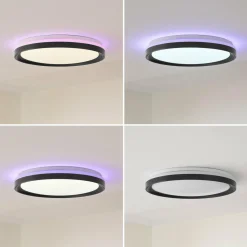 Lindby Smart Plafonnier LED Ardena, RGBIC, hauteur 8,5cm, Tuya| Plafonniers Led|Plafonniers