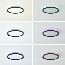 Lindby Smart Plafonnier LED Ardena, RGBIC, hauteur 8,5cm, Tuya| Plafonniers Led|Plafonniers