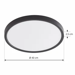 Lindby Smart Plafonnier LED Pravin, Ø 40 cm, CCT, noir| Plafonniers Led|Plafonniers