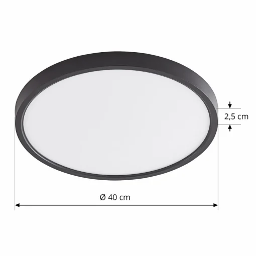 Lindby Smart Plafonnier LED Pravin, Ø 40 cm, CCT, noir| Plafonniers Led|Plafonniers