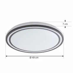 Lindby Smart Plafonnier LED Arvada, RGBIC, hauteur 7 cm, Tuya| Plafonniers Led|Plafonniers