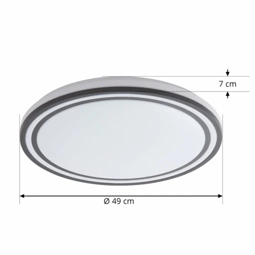 Lindby Smart Plafonnier LED Arvada, RGBIC, hauteur 7 cm, Tuya| Plafonniers Led|Plafonniers