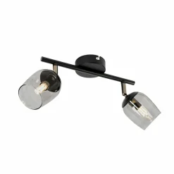 Lindby Spot Katjana, à 2 lampes, 27,5 cm de long, verre fumé| Spots Et Projecteurs Led|Spots