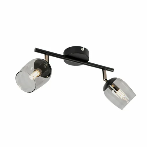 Lindby Spot Katjana, à 2 lampes, 27,5 cm de long, verre fumé| Spots Et Projecteurs Led|Spots