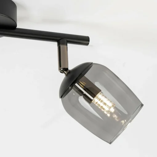 Lindby Spot Katjana, à 2 lampes, 27,5 cm de long, verre fumé| Spots Et Projecteurs Led|Spots