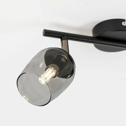 Lindby Spot Katjana, à 2 lampes, 27,5 cm de long, verre fumé| Spots Et Projecteurs Led|Spots