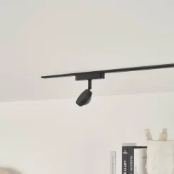Lindby spot LED 48 V Lumaro, noir, Ø 7,3 cm, aluminium, intensité variable| Luminaires Led D'Intérieur