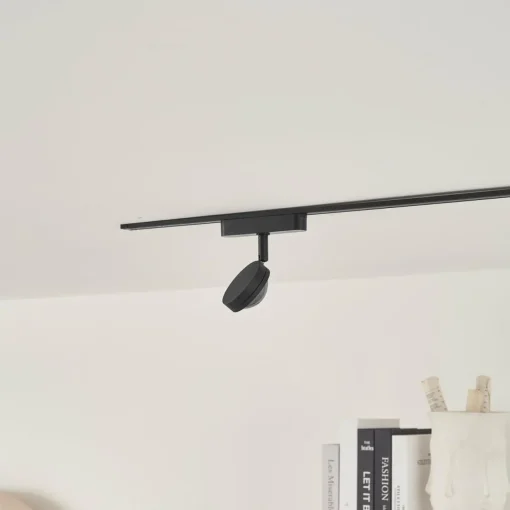 Lindby spot LED 48 V Lumaro, noir, Ø 7,3 cm, aluminium, intensité variable| Luminaires Led D'Intérieur