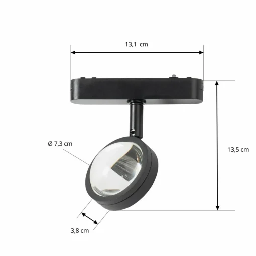 Lindby spot LED 48 V Lumaro, noir, Ø 7,3 cm, aluminium, intensité variable| Luminaires Led D'Intérieur
