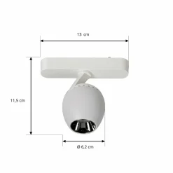 Lindby spot LED 48 V Lumaro, blanc, Ø6cm, plastique, intensité variable| Luminaires Led D'Intérieur