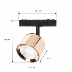 Lindby spot LED 48 V Lumaro, or rose, Ø 8,2cm, aluminium, intensité variable| Luminaires Led D'Intérieur