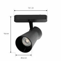 Lindby spot LED 48 V Lumaro, noir, Ø 7 cm, intensité variable| Luminaires Led D'Intérieur