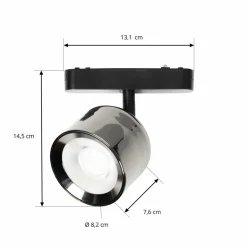Lindby spot LED 48 V Lumaro, gris, Ø 8,2 cm, aluminium, intensité variable| Luminaires Led D'Intérieur