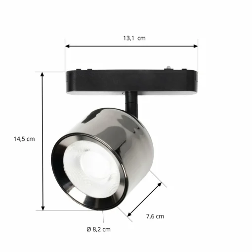 Lindby spot LED 48 V Lumaro, gris, Ø 8,2 cm, aluminium, intensité variable| Luminaires Led D'Intérieur